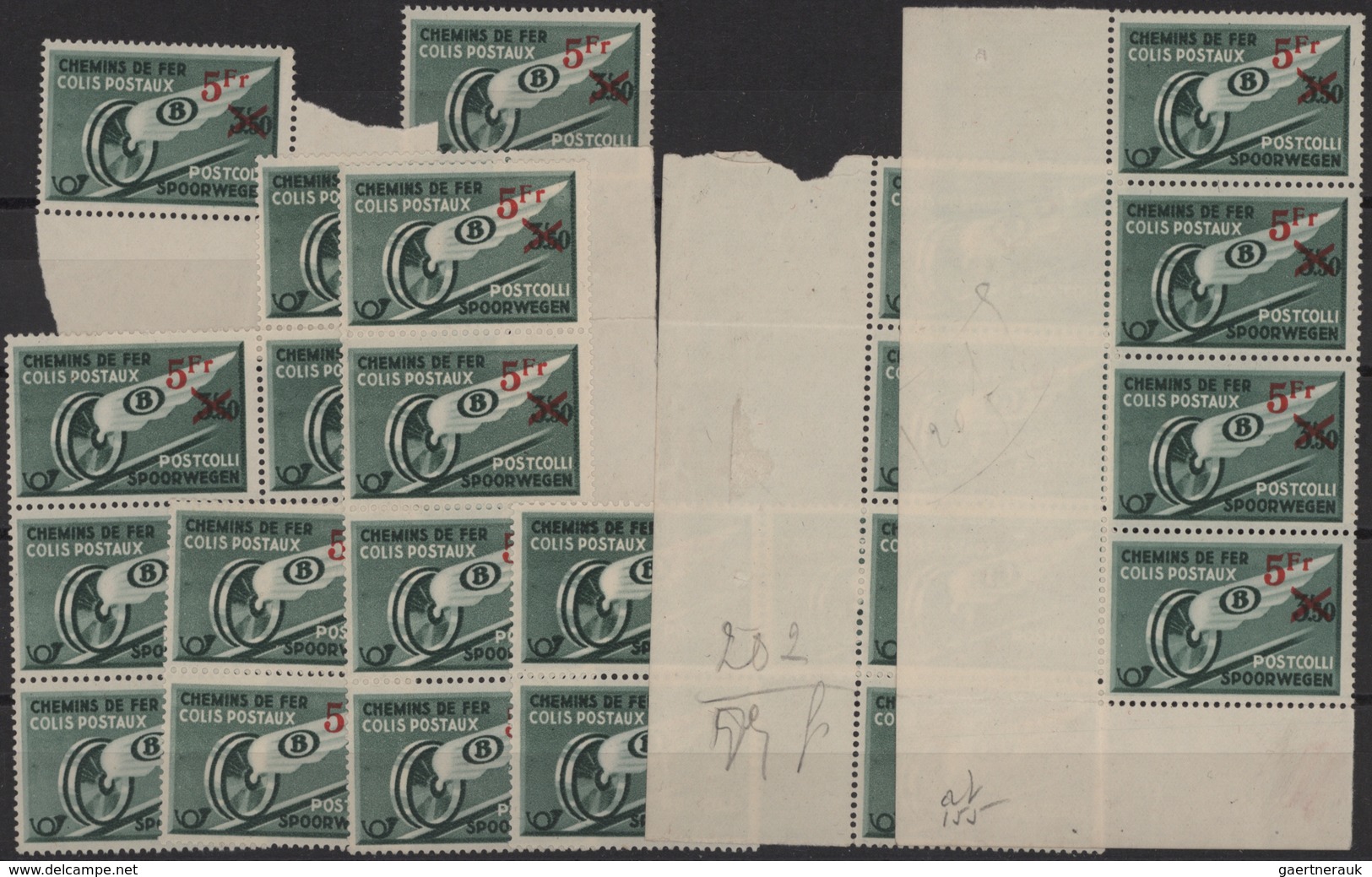 Belgien - Postpaketmarken: 1938, Parcel Post Stamp 3,50fr. Dark Green Surcharged In Red ‚5 Fr‘ In A - Gepäck [BA]