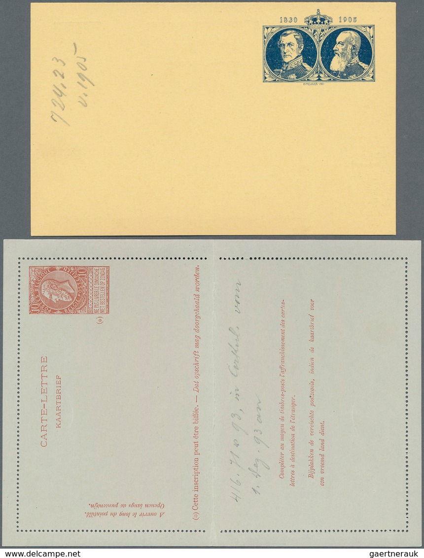Belgien - Ganzsachen: 1873/1915 Ca. 27 Postal Stationery Cards And Covers, Lettercards Incl. Double - Otros & Sin Clasificación