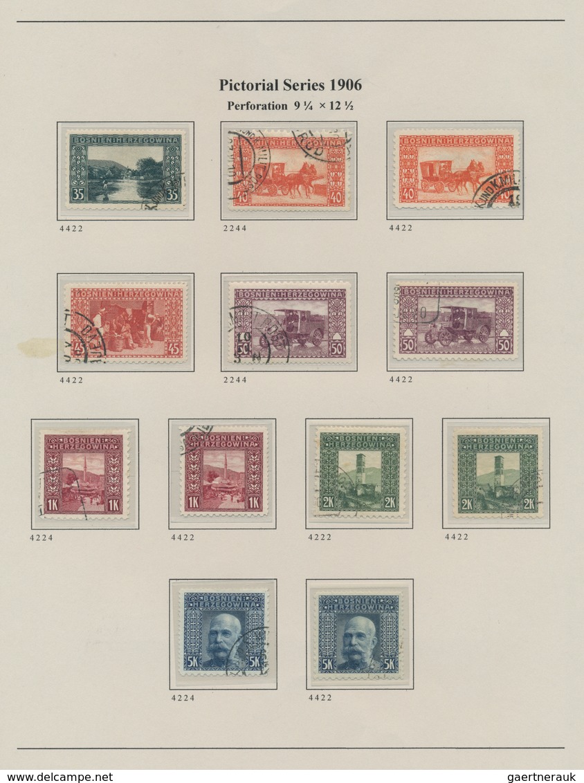 Bosnien und Herzegowina (Österreich 1879/1918): 1850/1918, exhibit collection on 134 pages (plus a f