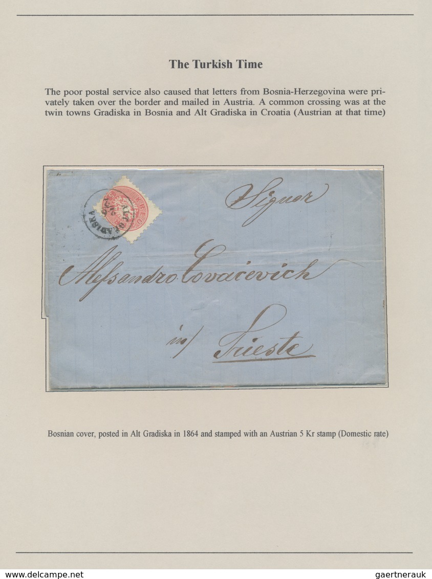 Bosnien und Herzegowina (Österreich 1879/1918): 1850/1918, exhibit collection on 134 pages (plus a f