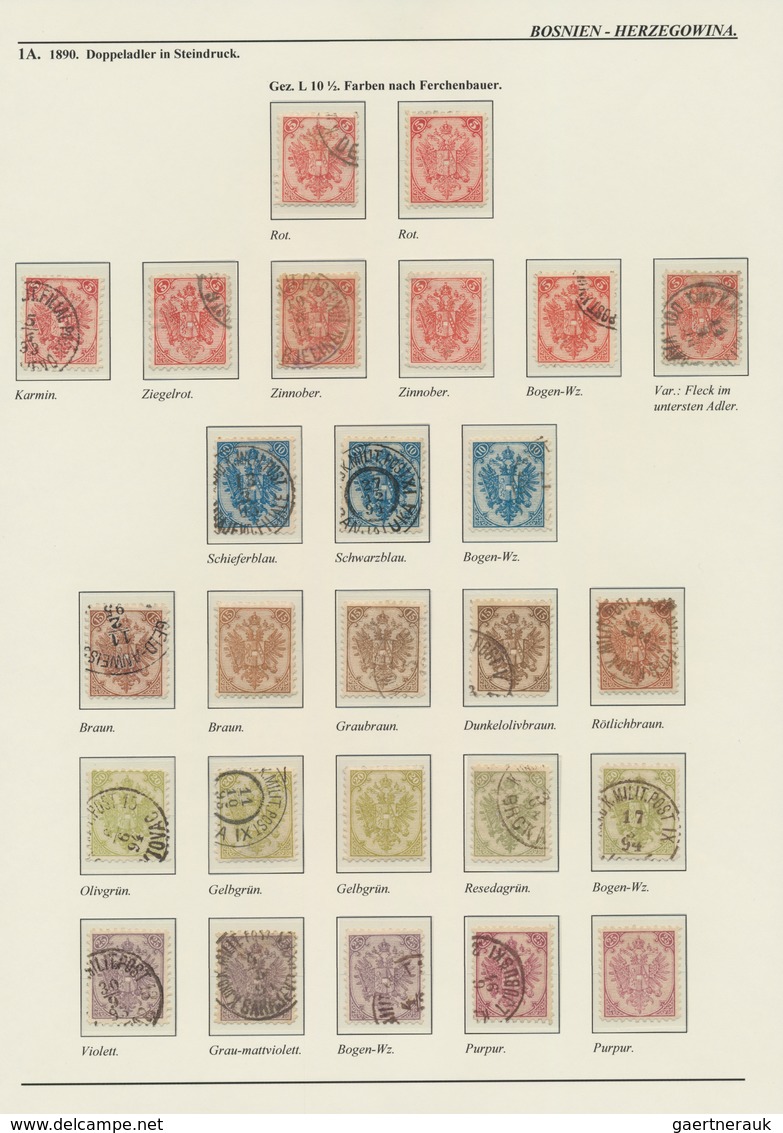 Bosnien und Herzegowina (Österreich 1879/1918): 1879/1918, extraordinary specialised collection on 1