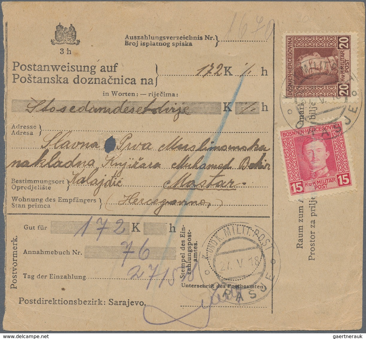 Bosnien und Herzegowina (Österreich 1879/1918): 1882/1918, holding of apprx. 230 cover, cards, ppc,
