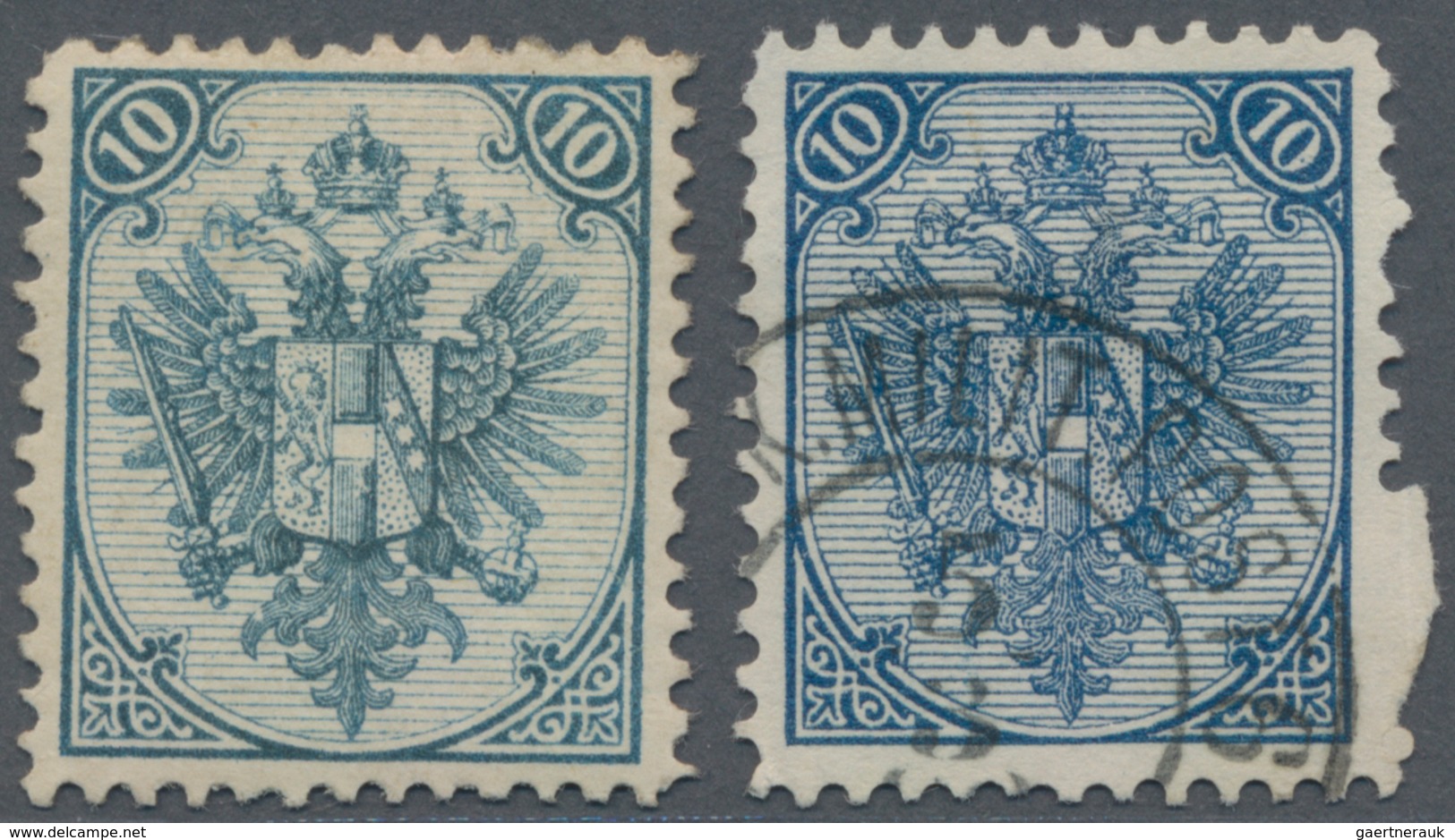 Bosnien Und Herzegowina: 1879/1899, Definitives "Double Eagle", 10kr. Blue, Specialised Assortment O - Bosnia Herzegovina