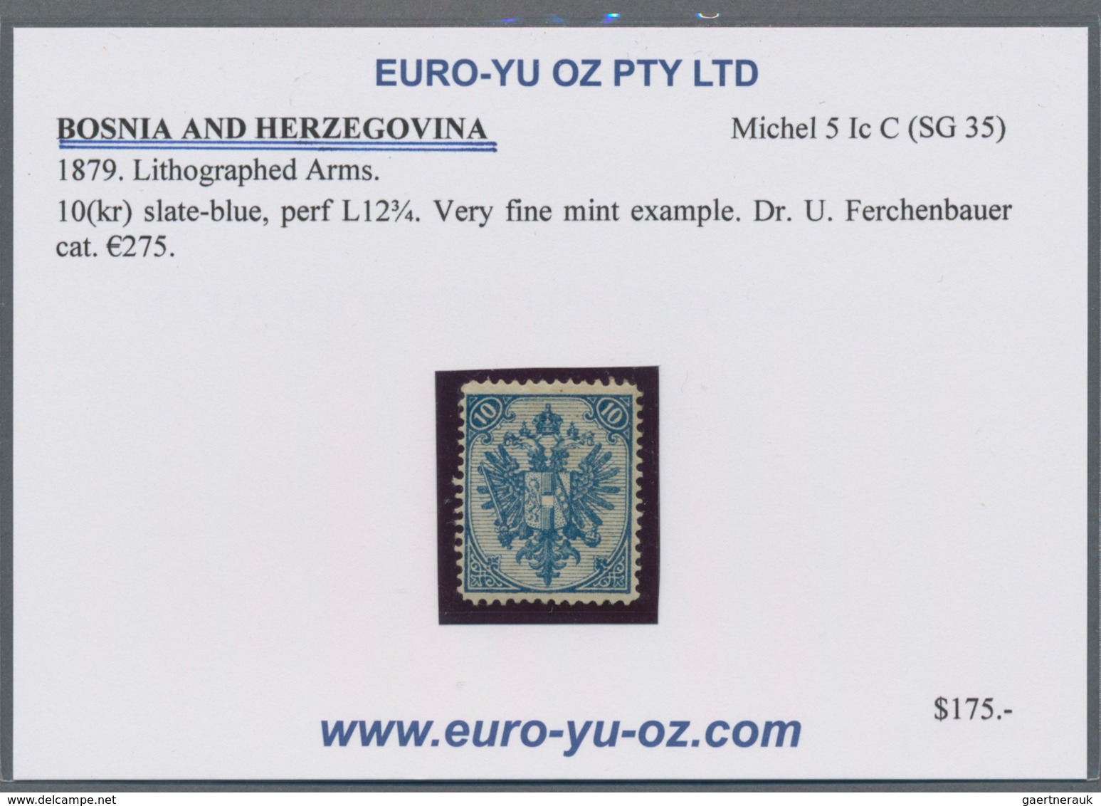 Bosnien und Herzegowina: 1879/1899, Definitives "Double Eagle", 10kr. blue, specialised assortment o