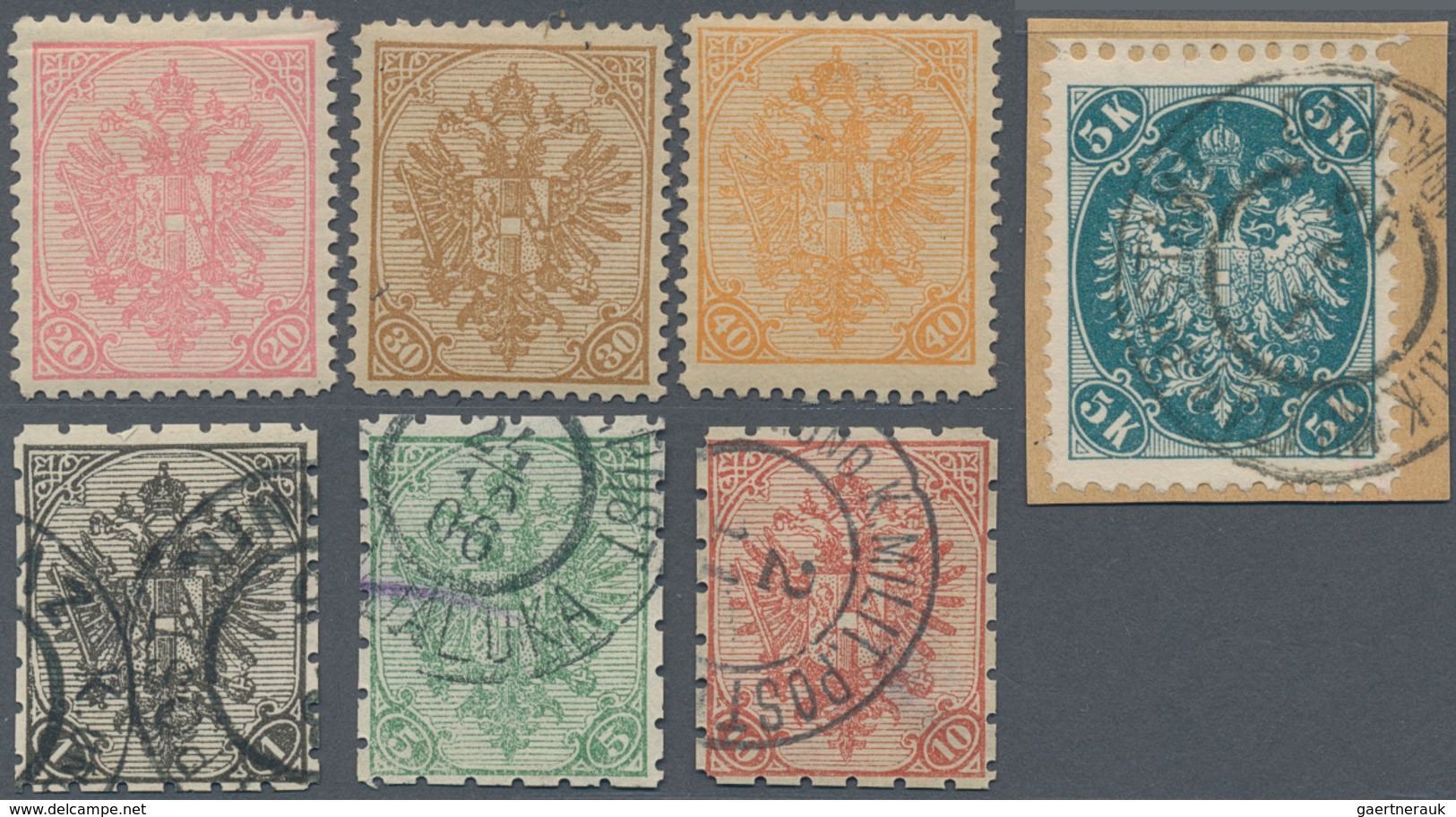 Bosnien Und Herzegowina: 1895/1905, Definitives "Double Eagle", Specialised Assortment Of Apprx. 129 - Bosnie-Herzegovine