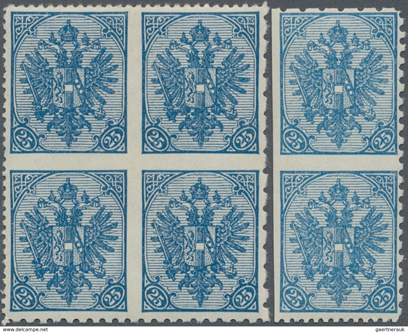 Bosnien Und Herzegowina: 1900, Definitives "Double Eagle", 25h. Blue, Specialised Assortment Of 23 S - Bosnia Herzegovina
