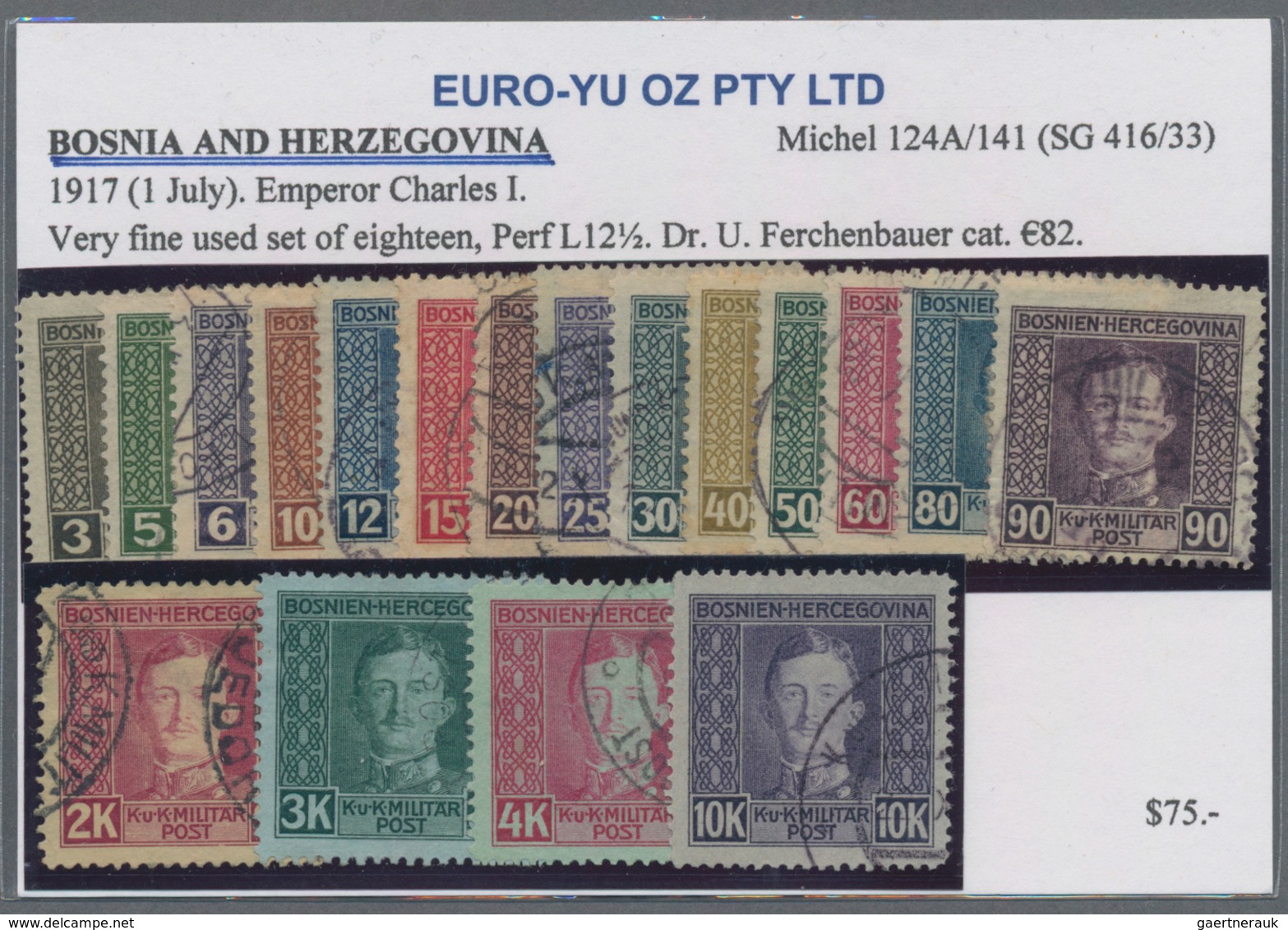 Bosnien und Herzegowina: 1912/1918, Various issues, specialised assortment of apprx. 183 stamps, com