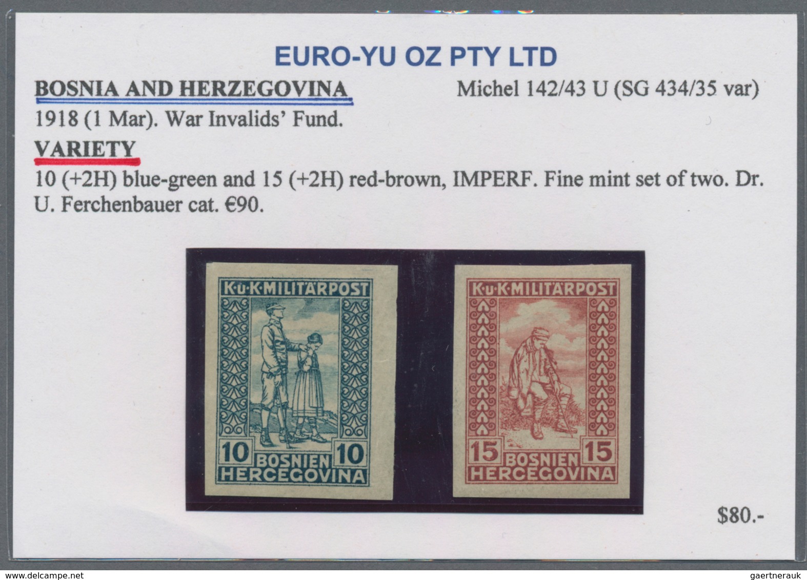 Bosnien und Herzegowina: 1912/1918, Various issues, specialised assortment of apprx. 183 stamps, com