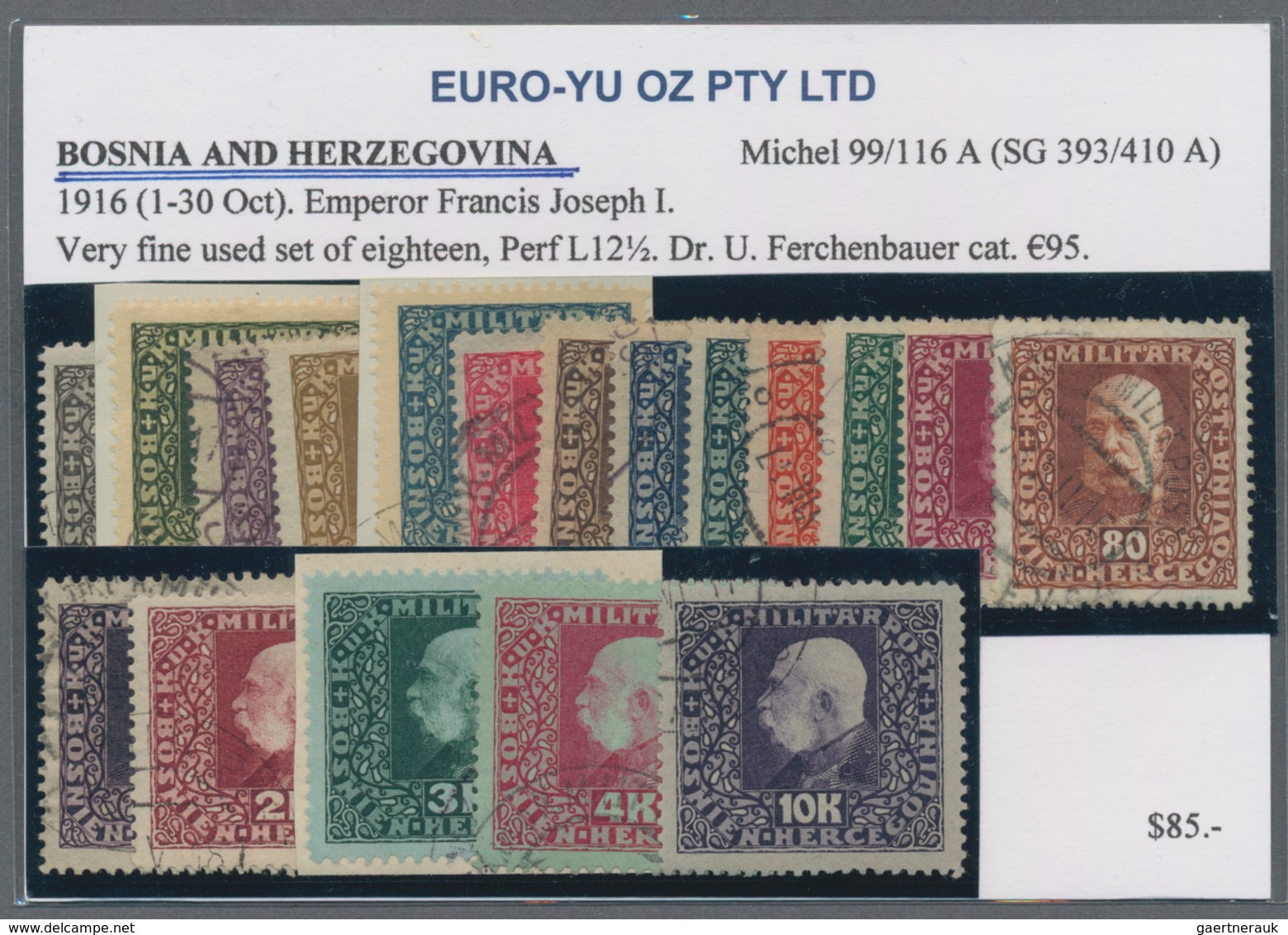 Bosnien und Herzegowina: 1912/1918, Various issues, specialised assortment of apprx. 183 stamps, com