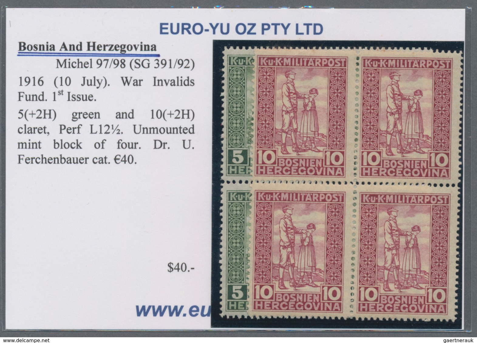 Bosnien und Herzegowina: 1912/1918, Various issues, specialised assortment of apprx. 183 stamps, com