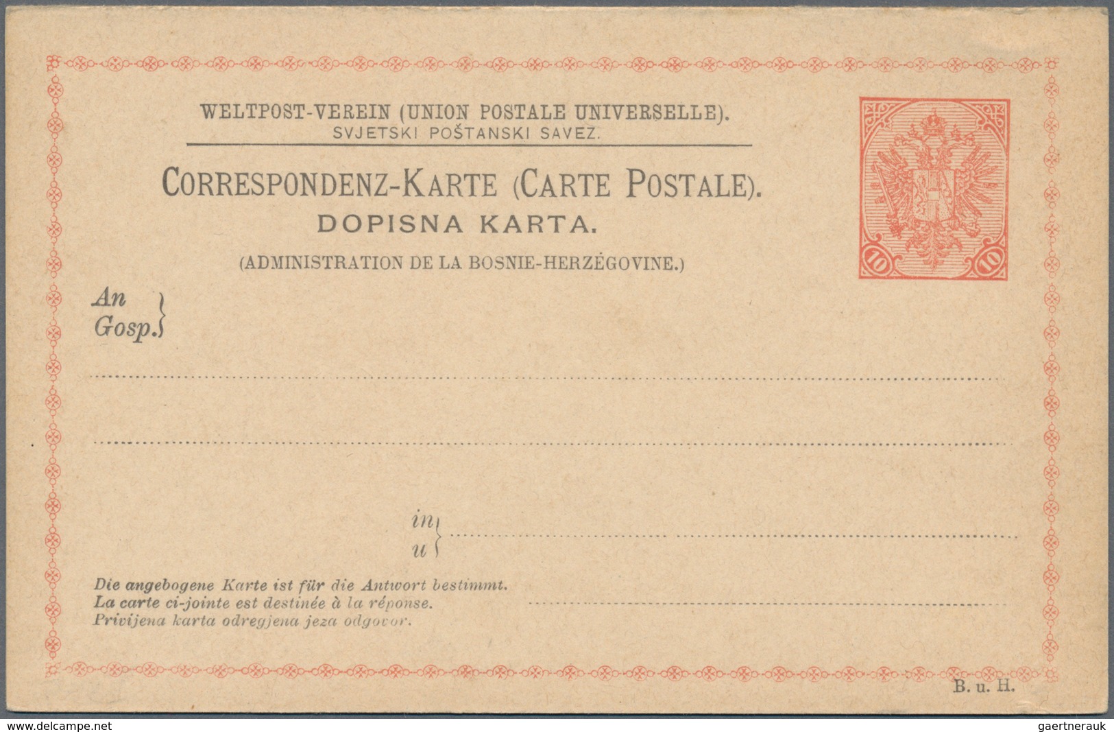 Bosnien Und Herzegowina - Ganzsachen: 1882/1916 Ca. 70 Postal Stationeries, Incl. Postal Stationery - Bosnia Herzegovina