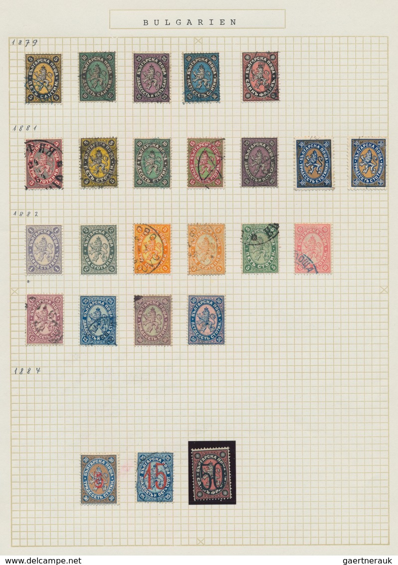 Bulgarien: 1879/1896, Mint And Used Collection On Album Pages, From 1879 5c. To 1fr., 1884 Overprint - Cartas & Documentos