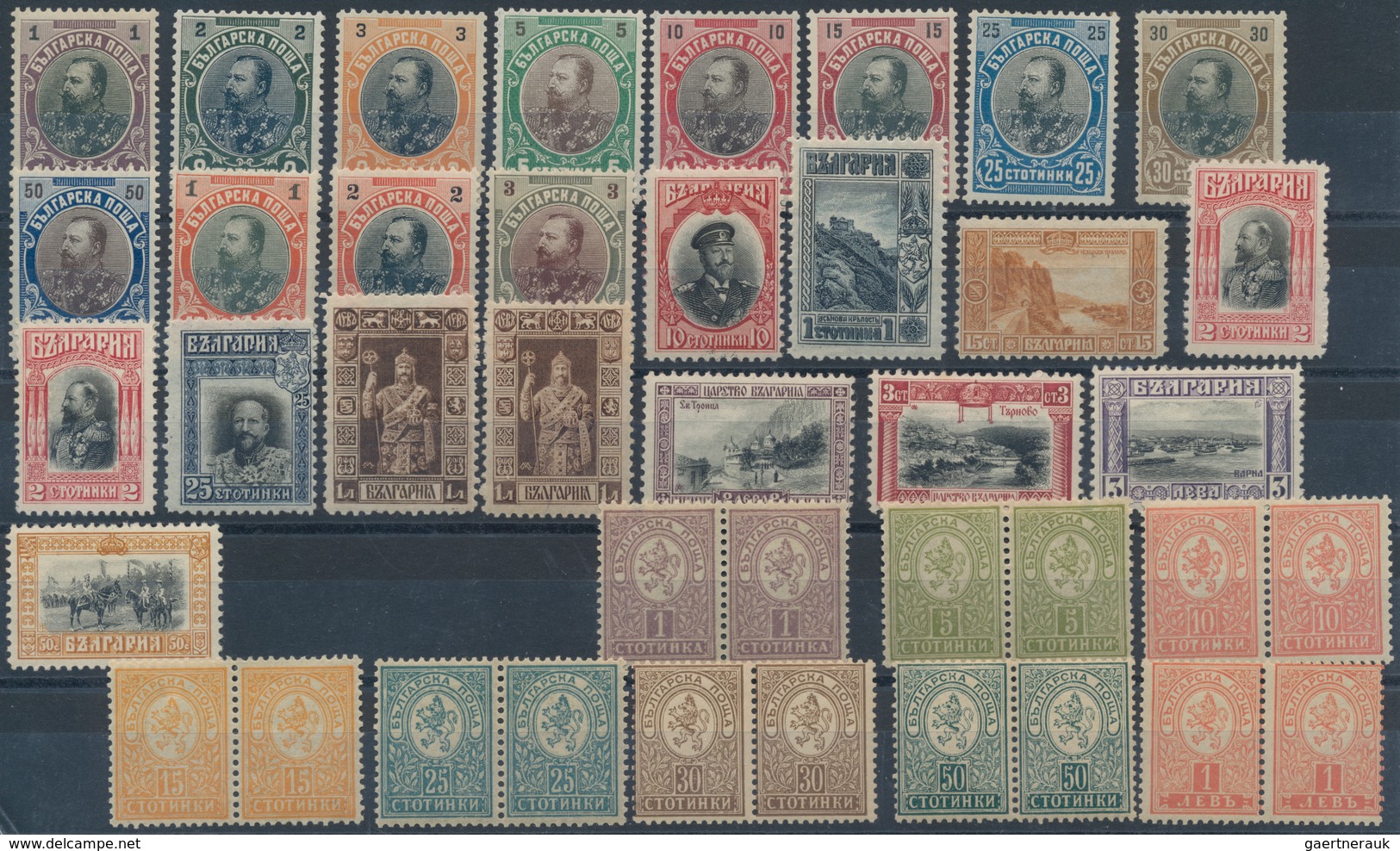 Bulgarien: 1889/1911, U/m Lot Of 40 Stamps, Incl. 1889-1899 Coat Of Arms 15st. Orange Horizontal Pai - Briefe U. Dokumente