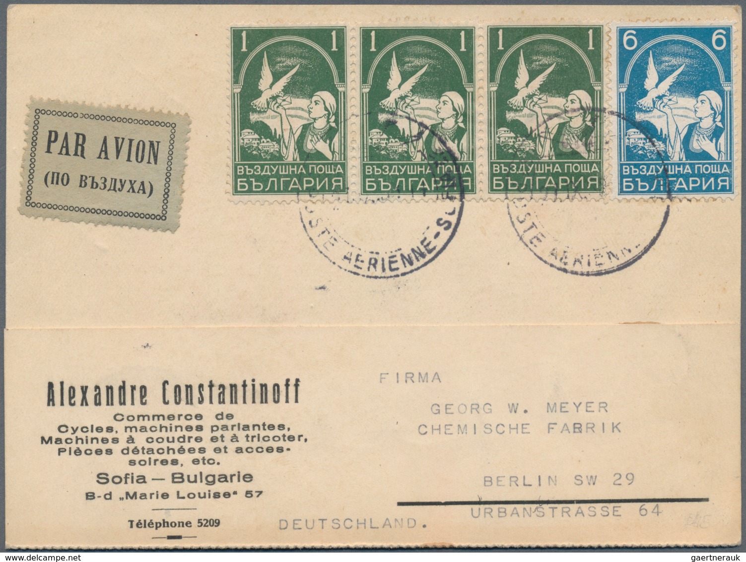 Bulgarien: 1933/1947, Assortment Of 20 (mainly Commercial) Covers/cards, Comprising Interesting Fran - Cartas & Documentos