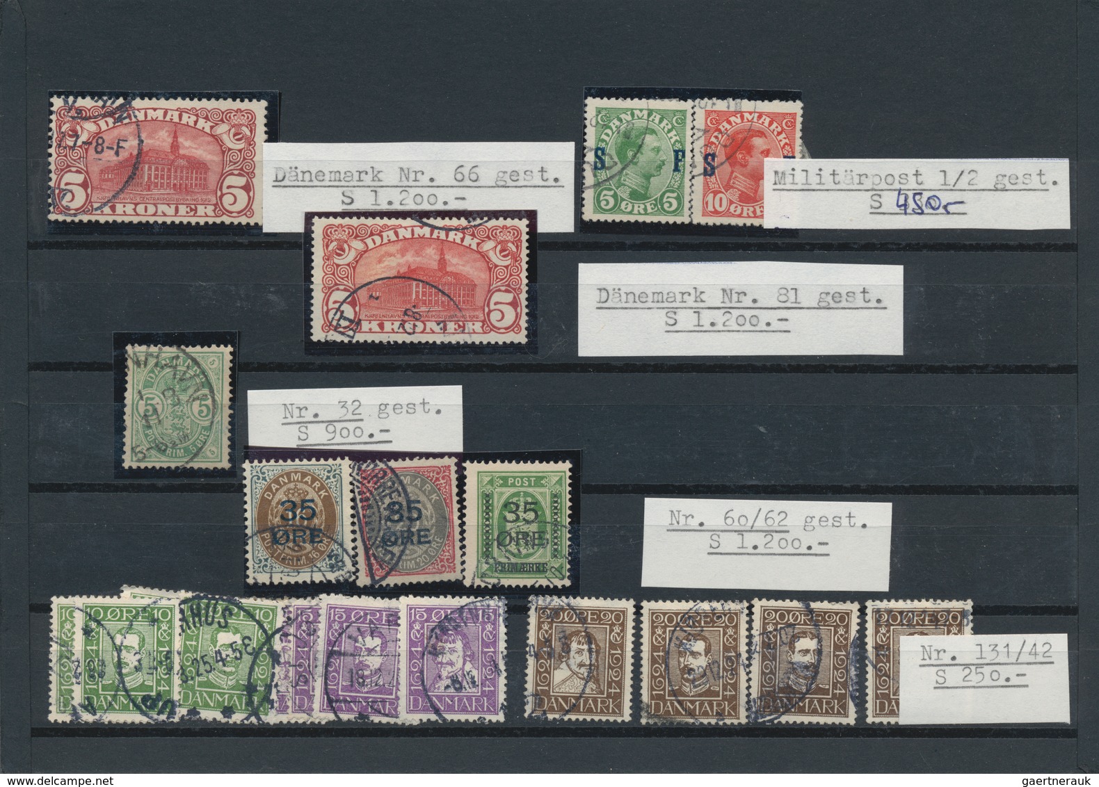 Dänemark: 1851/1960 (ca.), Assortment On Stockcards, Incl. Both Values 5kr. G.P.O., A Mint Selection - Briefe U. Dokumente