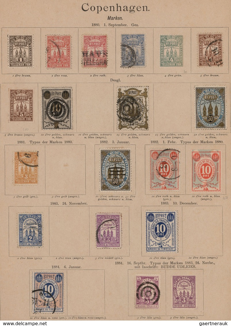 Dänemark: 1872-87 PRIVATE & LOCAL POST: Collection Of About 330 Private City Post Stamps In An Old A - Covers & Documents