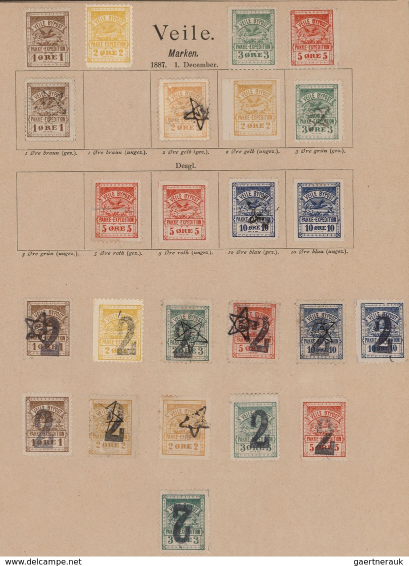 Dänemark: 1872-87 PRIVATE & LOCAL POST: Collection Of About 330 Private City Post Stamps In An Old A - Storia Postale