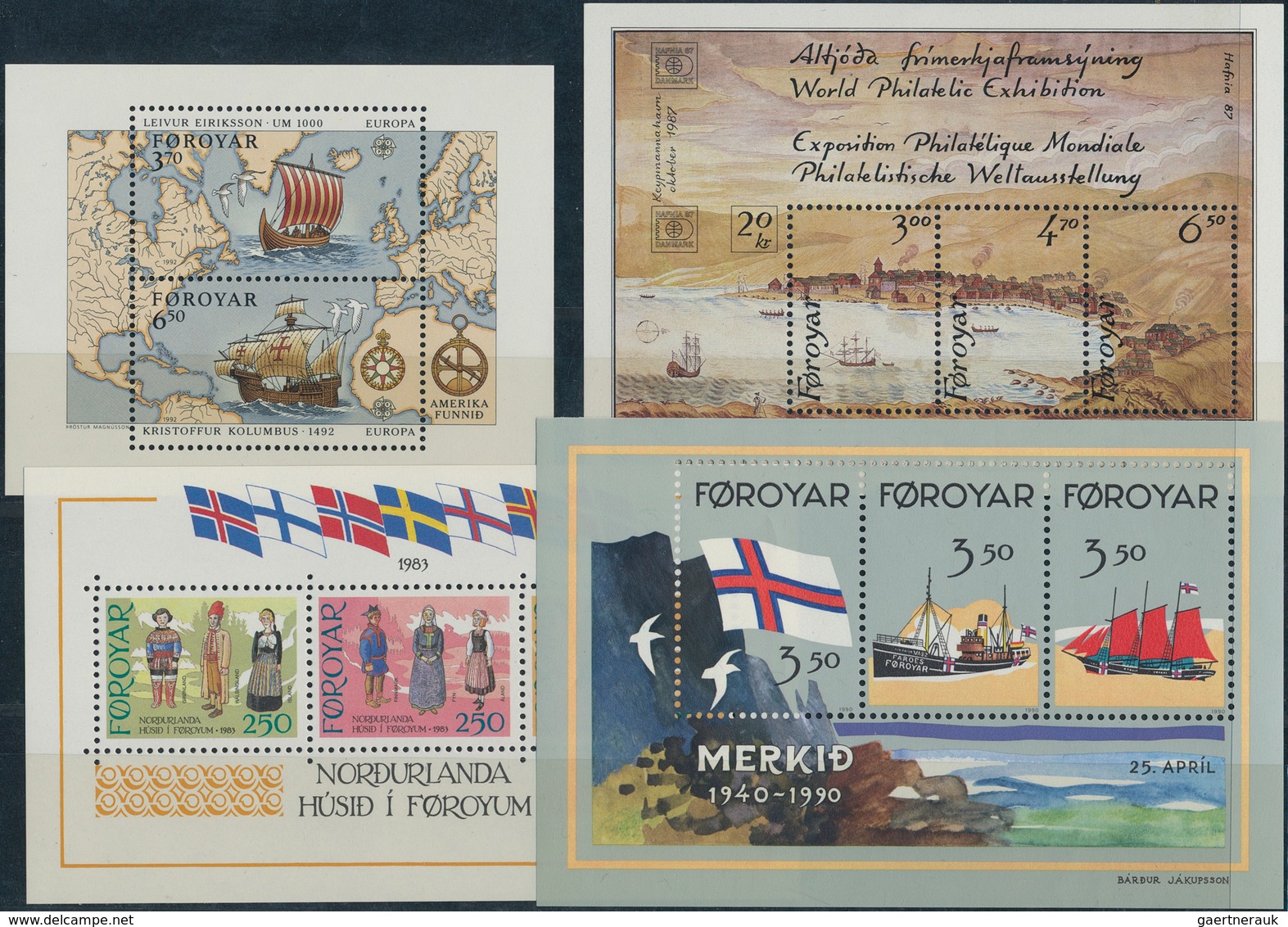 Dänemark - Färöer: 1975/1996 (ca.), Comprehensive Stock With Issues Of These Years, Comprising Sheet - Islas Faeroes