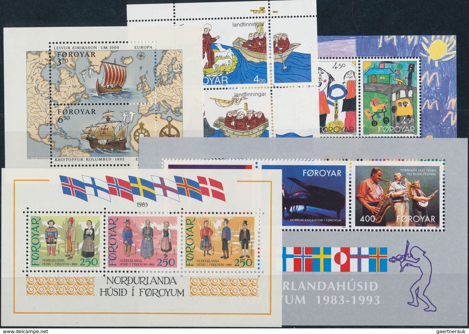 Dänemark - Färöer: 1983/1996, Small Lot Of Souvenir Sheets In Following Amounts: Bl.1(500); Bl.5(500 - Faroe Islands