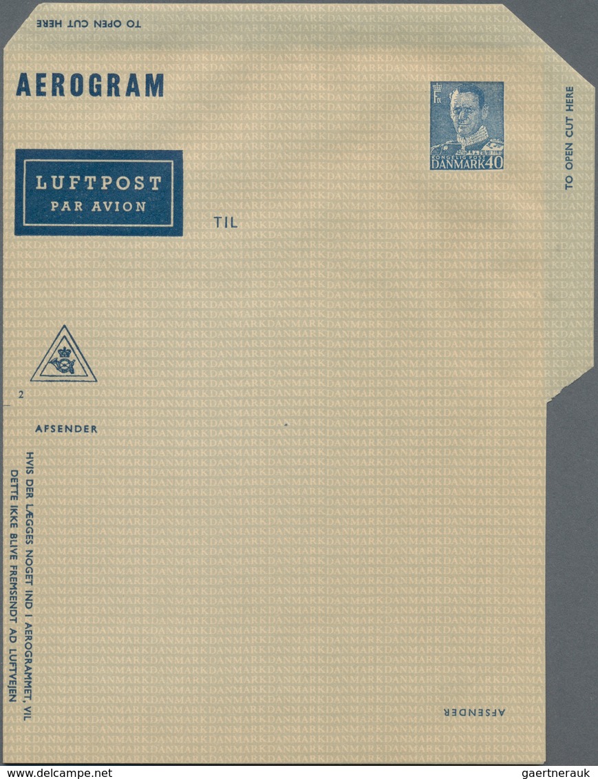 Dänemark - Ganzsachen: 1948/85 Ca. 120 Unused/CTO-used And Used Aerograms, Incl. Aerograms With Reva - Enteros Postales