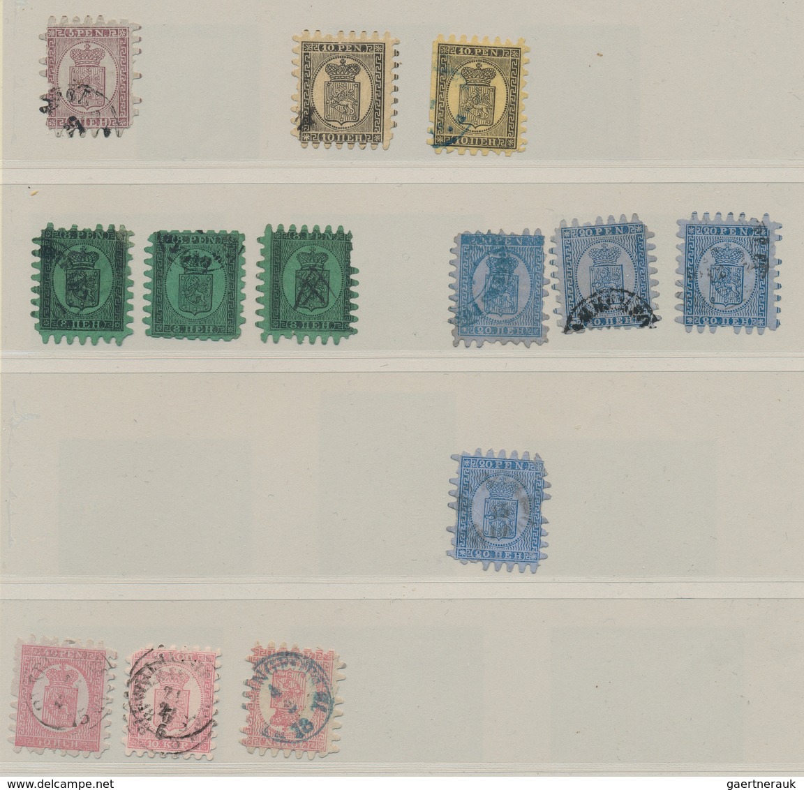 Finnland: 1857/1960, Interesting Collection Starting With Mi. No. 2 Used With Ink Cross, 1860/67 Rou - Usados