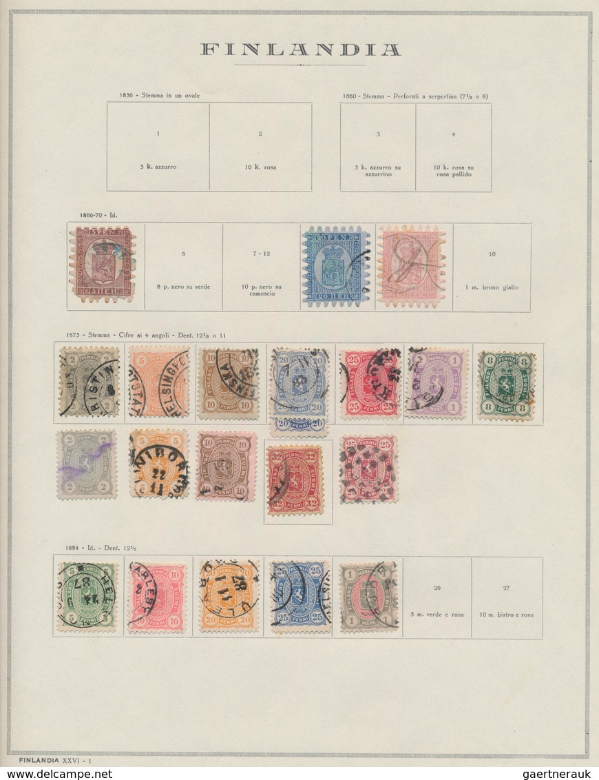 Finnland: 1866/1941, Used And Mint Collection On Album Pages, From Three Copies Rouletted Stamps, Fo - Gebraucht