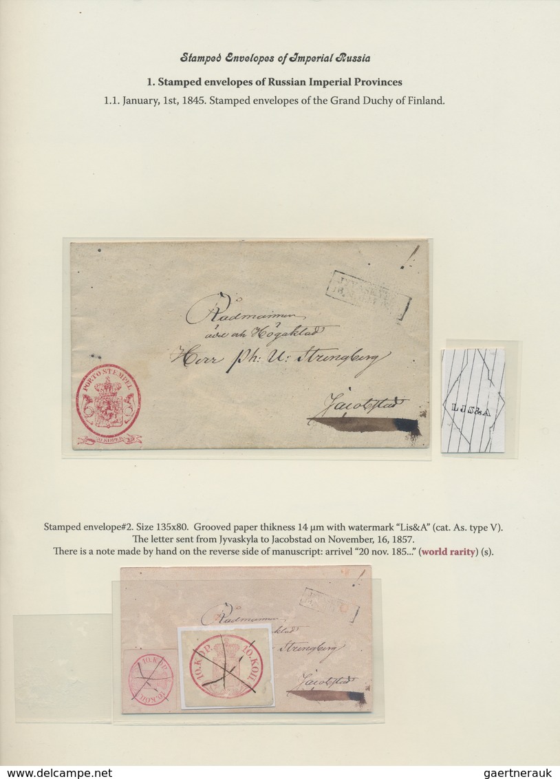 Finnland - Ganzsachen: 1845/60 1st Part Of The International Gold Medal Collection "Postal Stationer - Ganzsachen