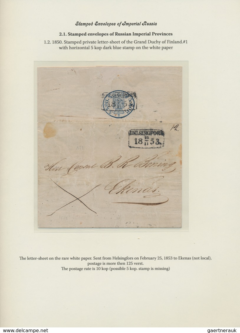 Finnland - Ganzsachen: 1845/60 1st part of the international gold medal collection "Postal stationer