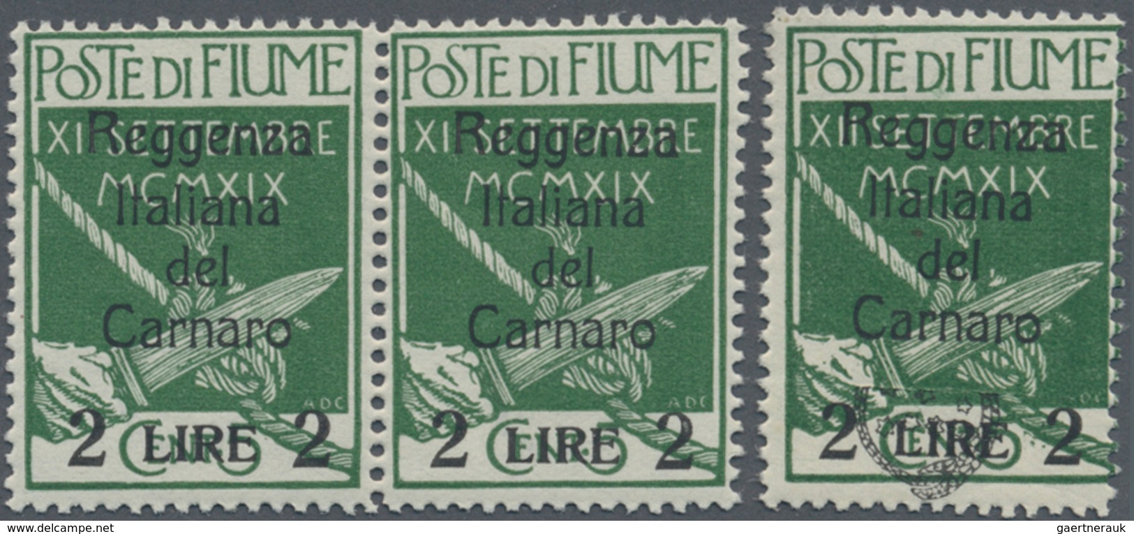 Fiume - Besetzung Der Carnaro-Inseln: 1920, Military Stamp 5c. Green With Black Opt. ‚Reggenza Itali - Fiume