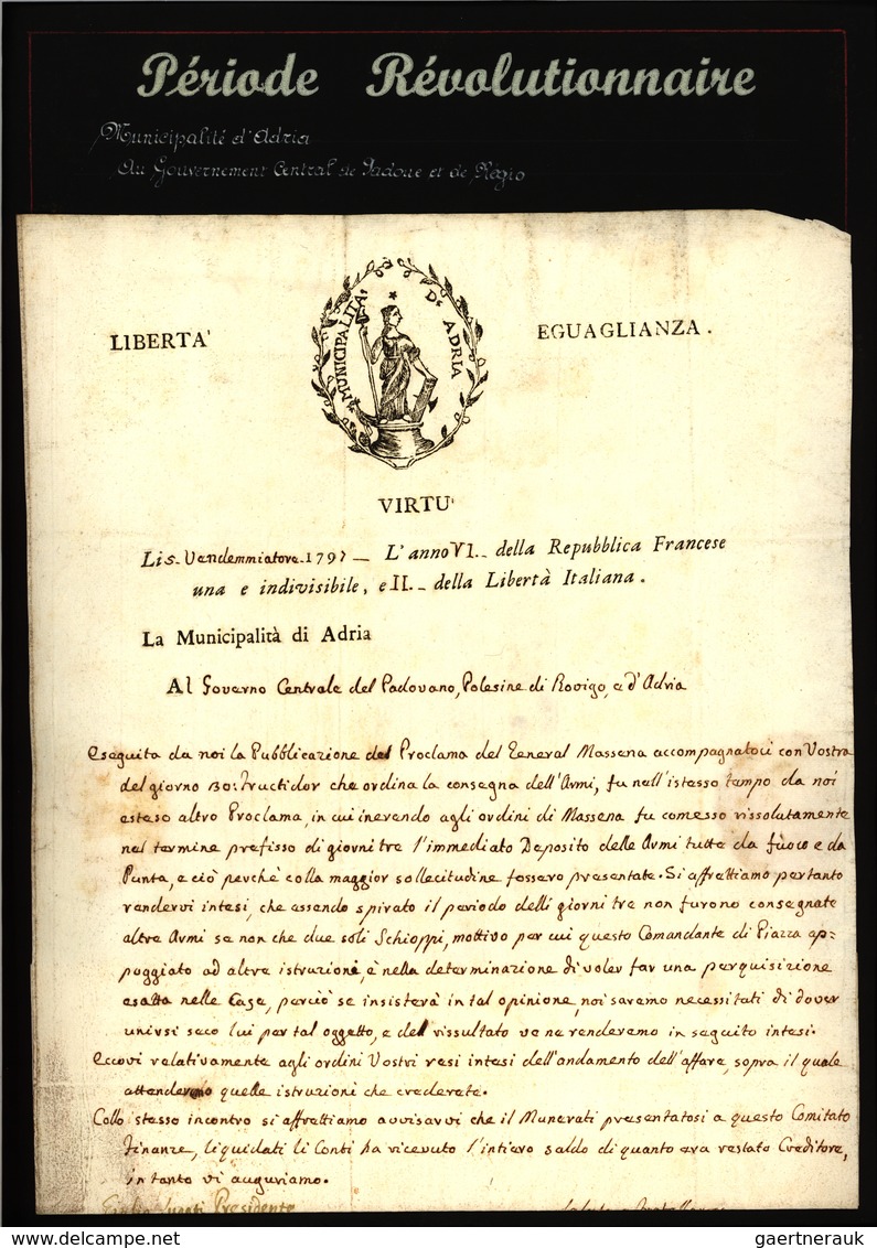 Frankreich - Vorphilatelie: 1797/1805 (ca.) Collection Of Approx. 200 Letters (letter Contents)inclu - 1792-1815 : Departamentos Conquistados