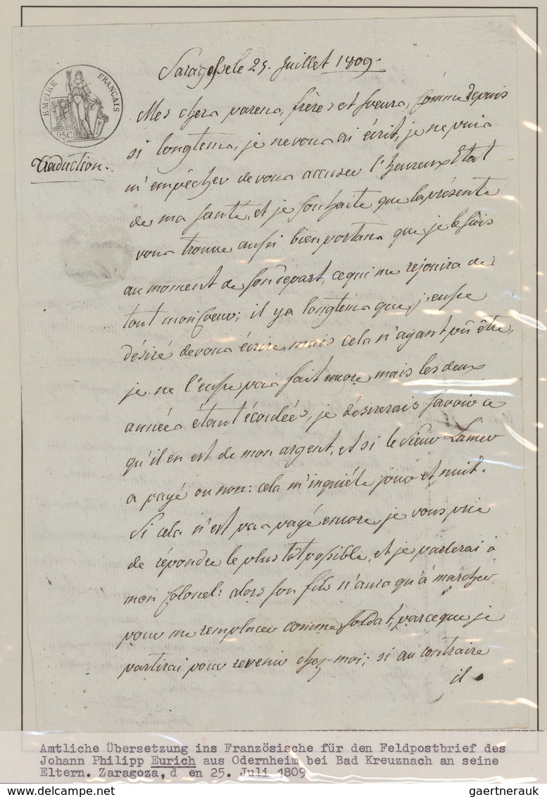 Frankreich - Vorphilatelie: 1806/1809, Napoleon Wars, Lot Of Four Entires: "No 9 GRANDE ARMEE" On Le - 1792-1815: Conquered Departments