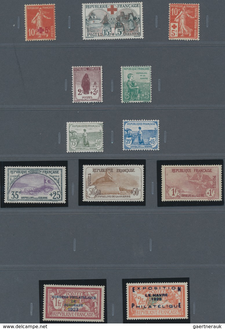 Frankreich: 1849/1945, mint and used colelction in two Safe albums, well collected throughout from c