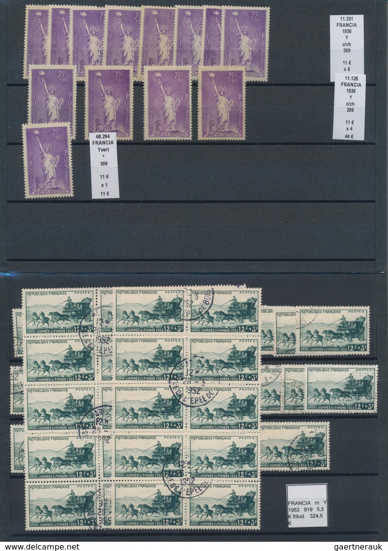 Frankreich: 1849/1955 (ca.), FRENCH PHILATELIC TREASURE, sophisticated accumulation on stockcards wi
