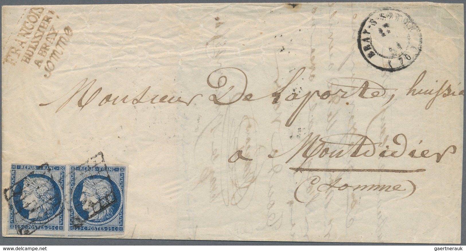 Frankreich: 1851/1862, Lot Of 15 Letters With Frankings Ceres And (mainly) Empire Nd, Also To Foreig - Colecciones Completas