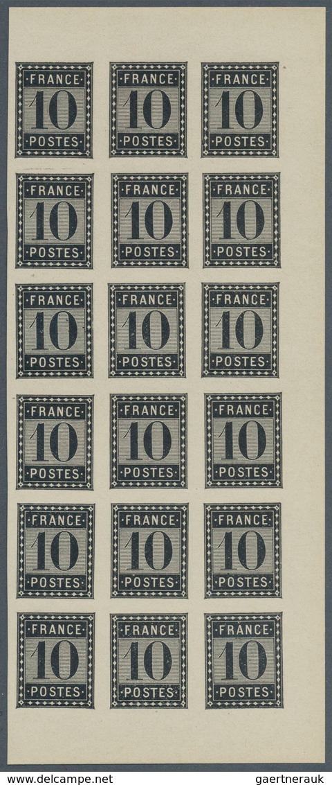 Frankreich: 1903, ESSAY DE L'IMPRIMERIE NATIONALE Imperf. 10c. Black 'FRANCE / POSTES' In Four Block - Colecciones Completas