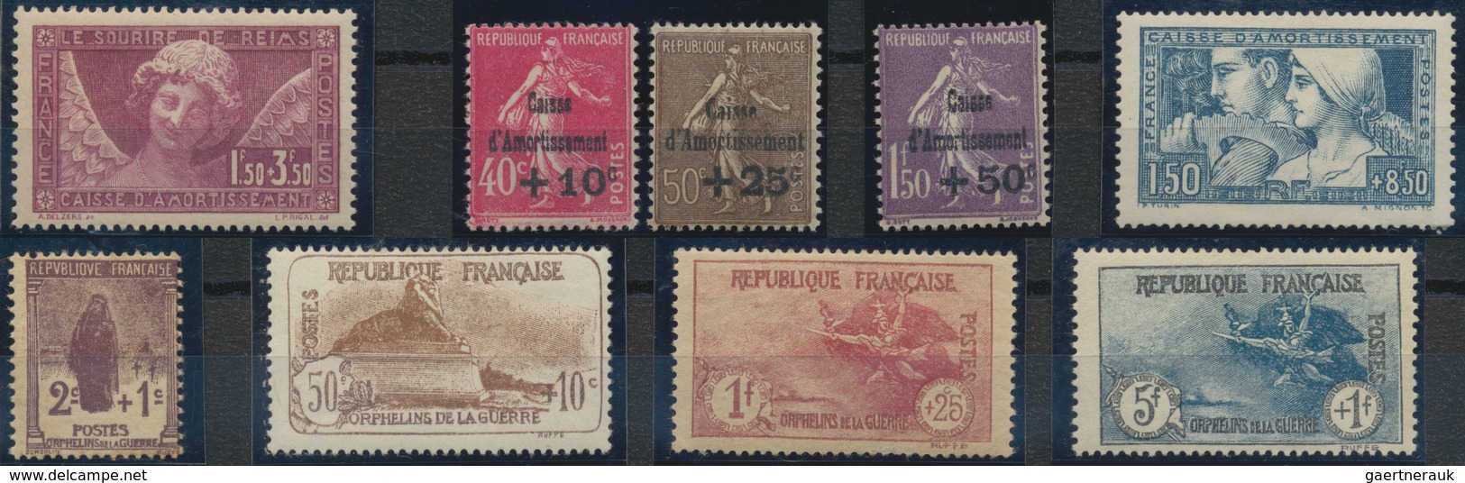 Frankreich: 1919/1954, Mainly Unused Lot Of Better Issues Incl. War Orphans, Airmails Etc. Cat.value - Sammlungen