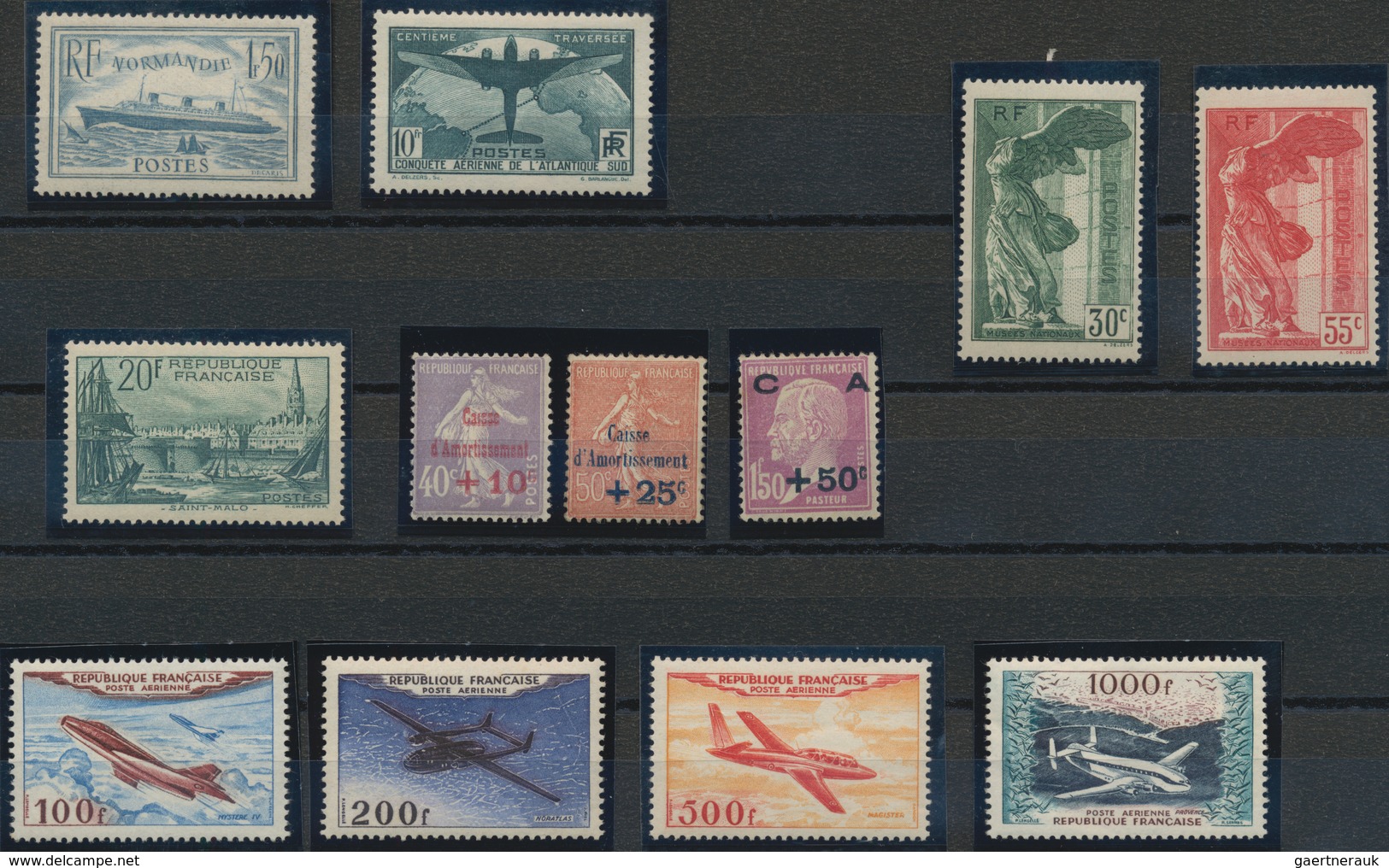 Frankreich: 1919/1954, Mainly Unused Lot Of Better Issues Incl. War Orphans, Airmails Etc. Cat.value - Colecciones Completas