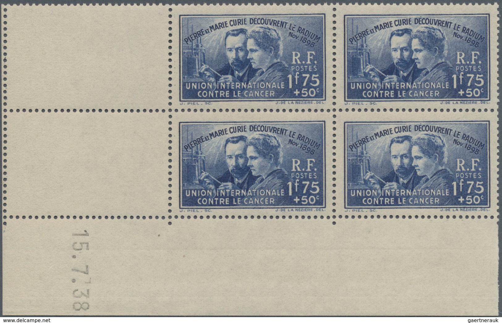 Frankreich: 1926/1941, COINS DATES, Collection Of 67 MNH Corner Blocks Of Four (mainly Different Pie - Collections