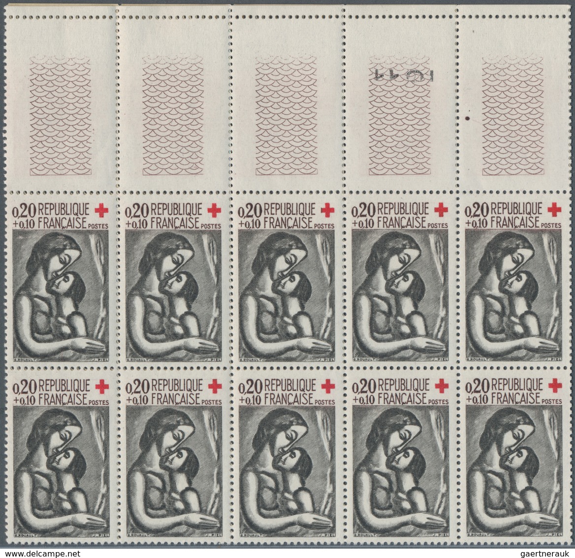 Frankreich: 1940/1966, comprehensive MNH stock, well filled and sorted on stockcards, mainly commemo