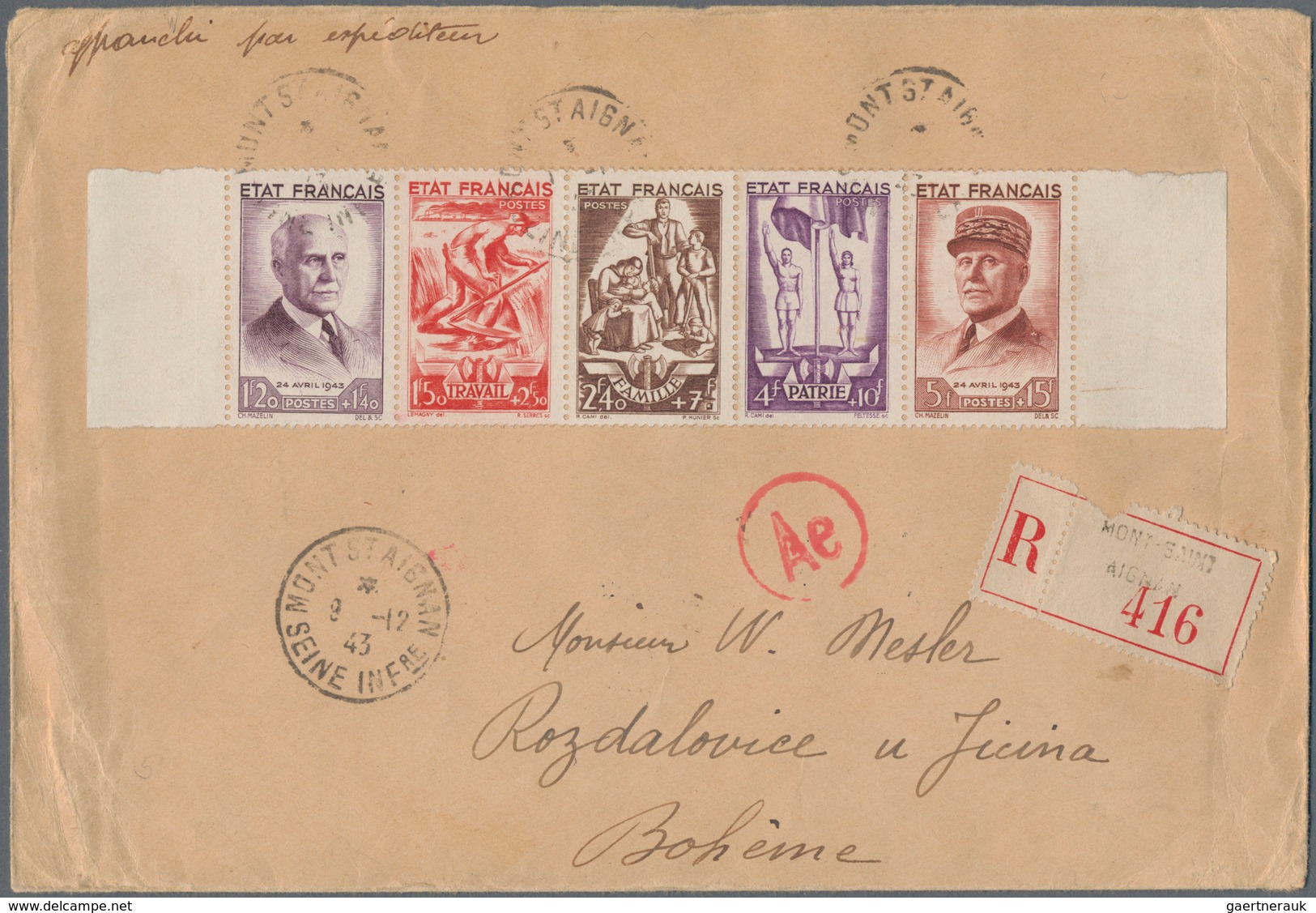 Frankreich: 1941/1945, Lot Of More Than 70 Commercial Covers/cards, E.g. Commemoratives, 1943 Petain - Colecciones Completas