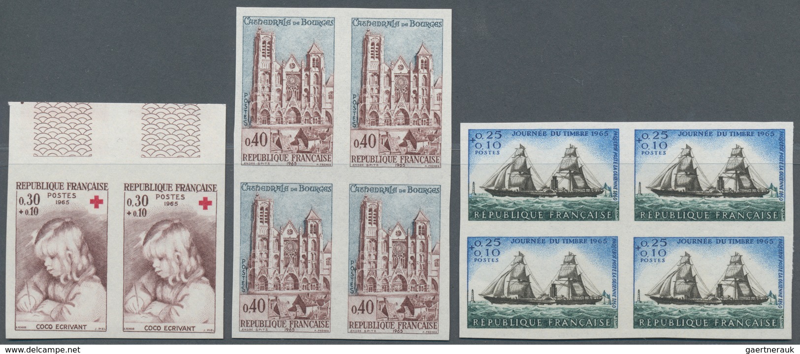 Frankreich: 1943/1974, Incredible Dealer Stock On Stockcards With Approx. 2.300 IMPERFORATE Stamps A - Sammlungen