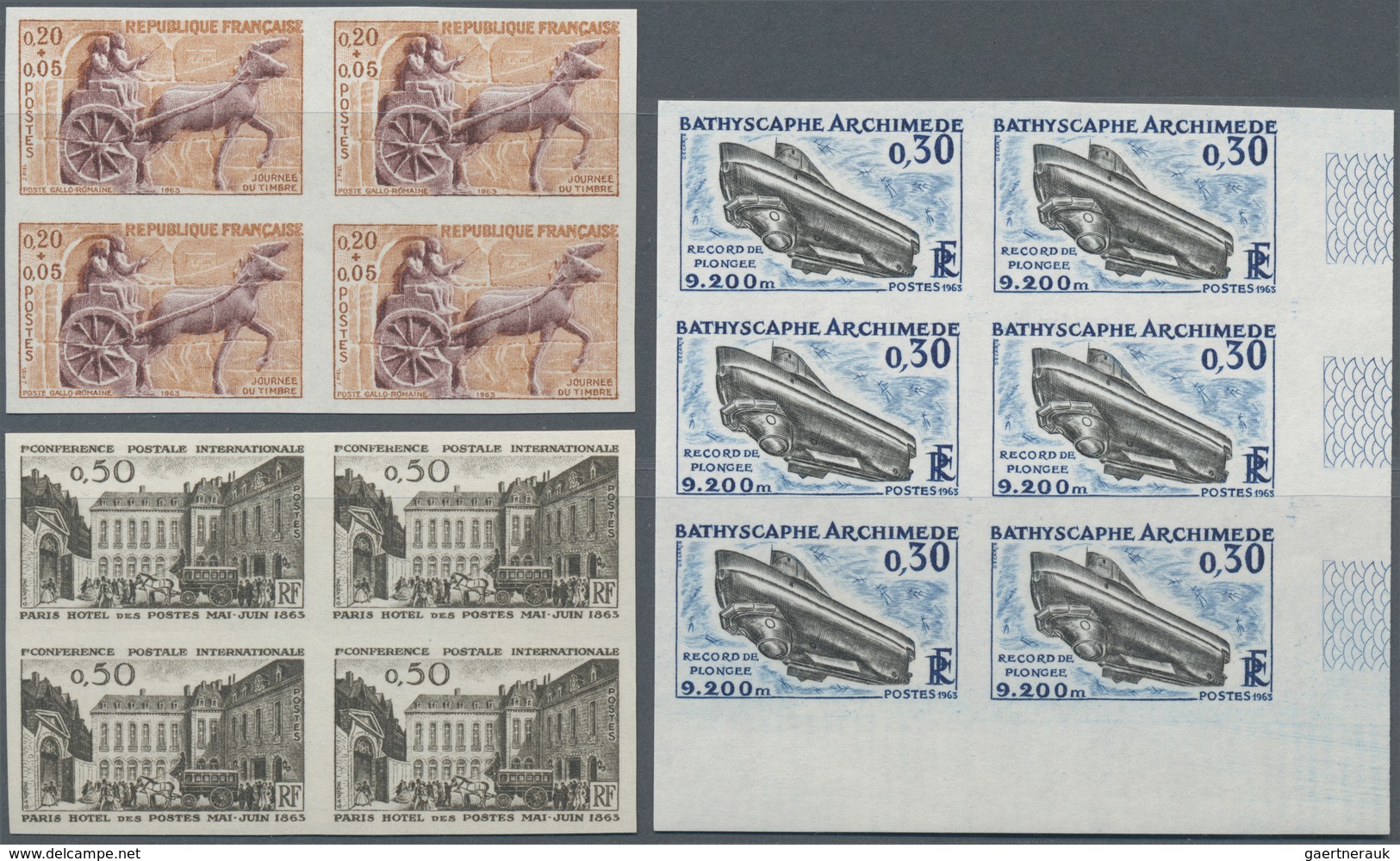 Frankreich: 1943/1974, incredible dealer stock on stockcards with approx. 2.300 IMPERFORATE stamps a