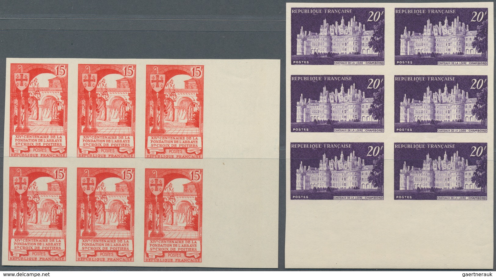 Frankreich: 1943/1974, incredible dealer stock on stockcards with approx. 2.300 IMPERFORATE stamps a