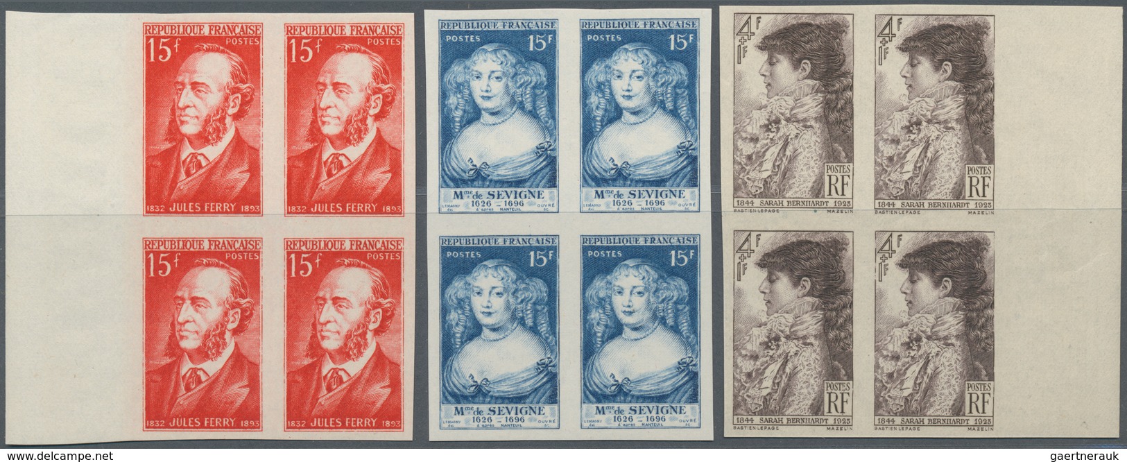 Frankreich: 1943/1974, incredible dealer stock on stockcards with approx. 2.300 IMPERFORATE stamps a