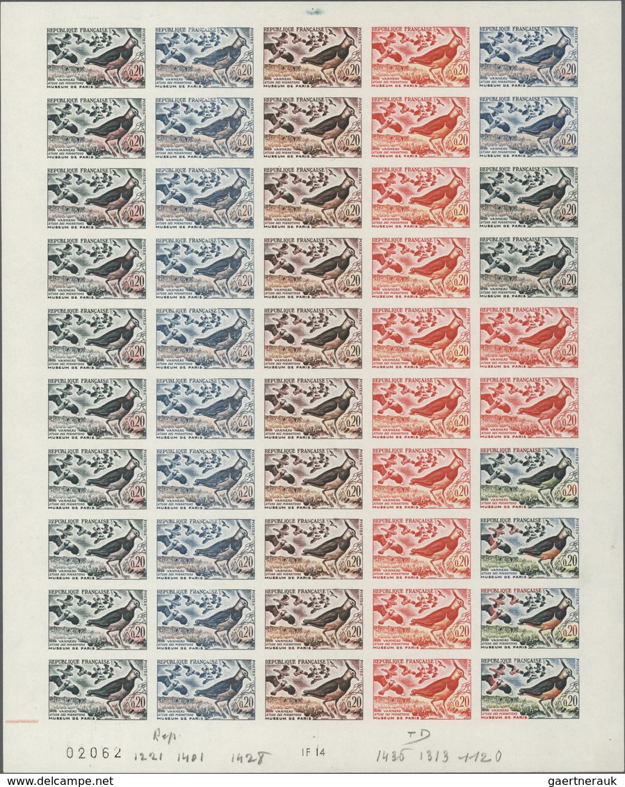 Frankreich: 1943/1980, IMPERFORATE COLOUR PROOFS, TOP COLLECTION of apprx. 59.000 colour proofs all