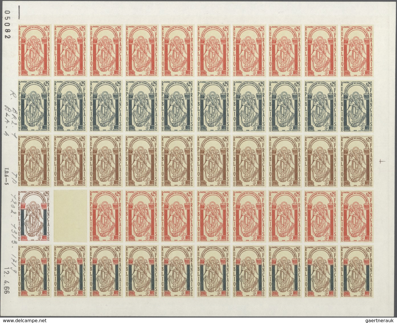 Frankreich: 1943/1980, IMPERFORATE COLOUR PROOFS, TOP COLLECTION of apprx. 59.000 colour proofs all