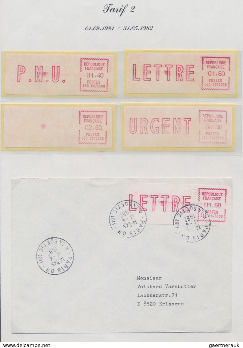 Frankreich - Automatenmarken: 1981/1989, Specialised Collection Of 36 MNH Stamps And Seven Covers/ca - Other & Unclassified