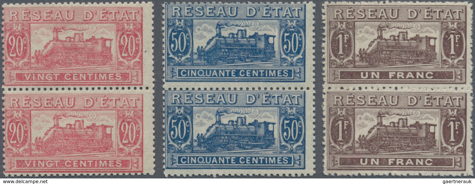 Frankreich - Postpaketmarken: 1901, UNISSUED ‚Reseau D’Etat‘ Steam Locomotive Issue 20c. Carmine, 50 - Otros & Sin Clasificación