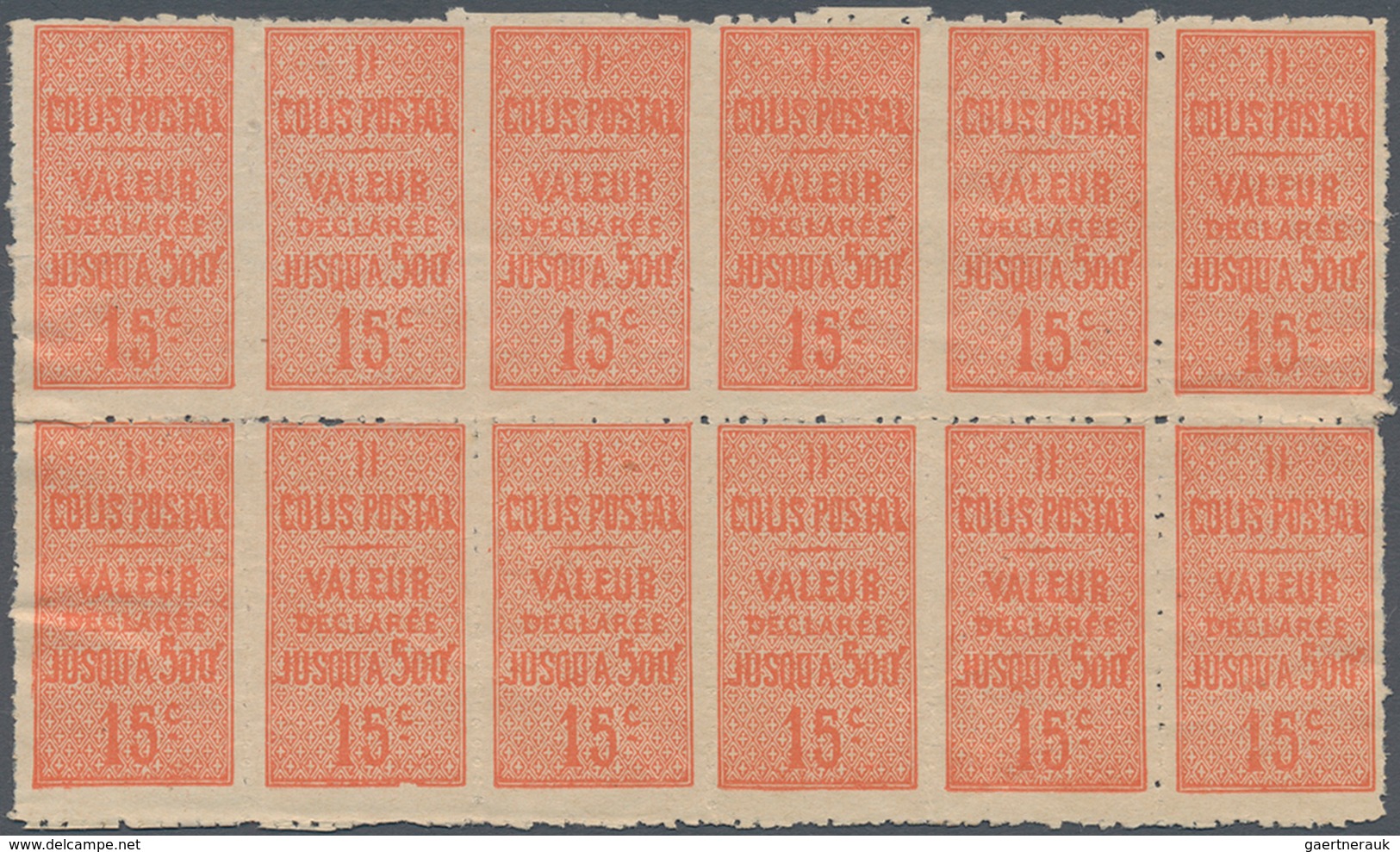 Frankreich - Postpaketmarken: 1922, Colis Postal (Valeur Declares Jusqu’a 500F‘) 15c. Red In An Unus - Other & Unclassified