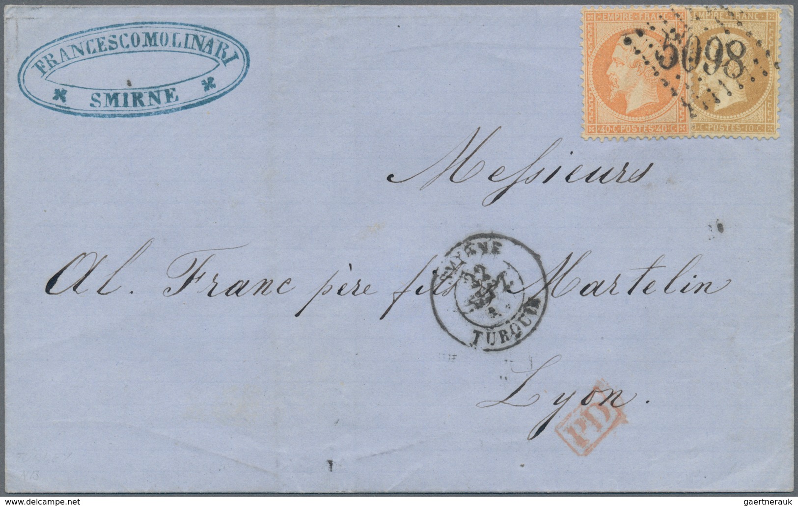 Französische Post In Der Levante: 1856/1902, Mediterranean/Mail From/to French Levant, Group Of 20 C - Other & Unclassified